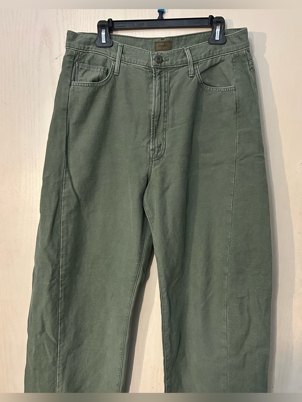 MOTHER The Full-Pipe Skimp Pants Size 30 Roger That Olive Green